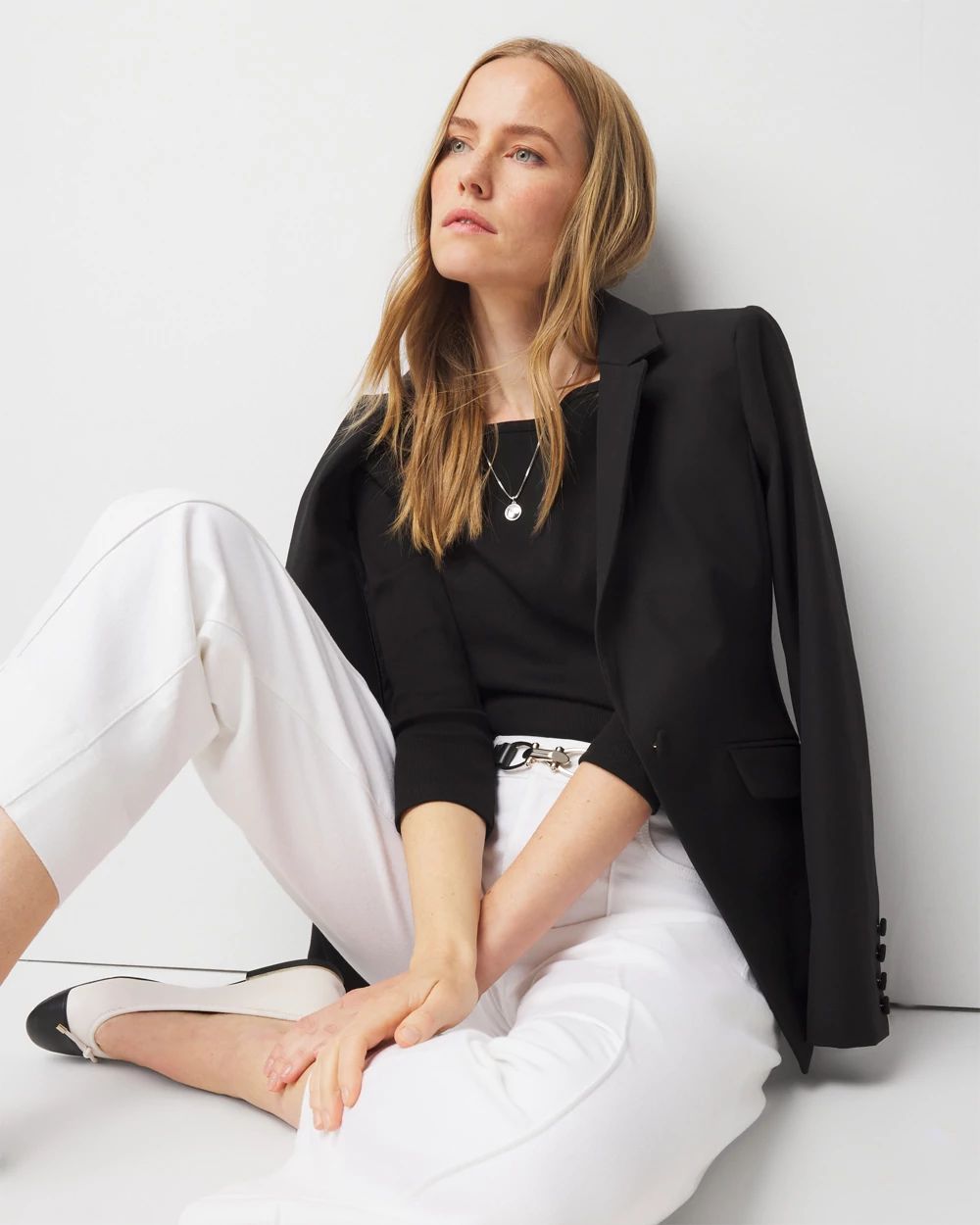 WHBM FORME™ Ribbed Stretch Boatneck Top | White House Black
